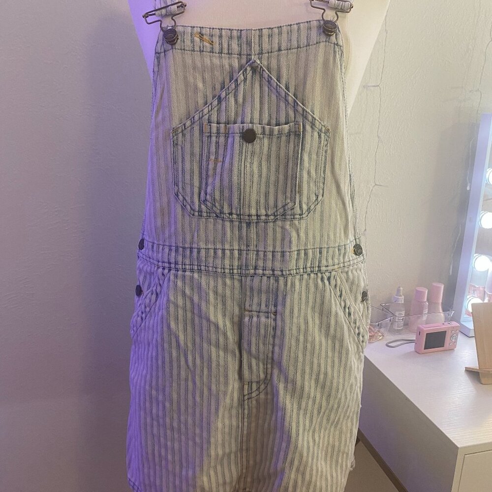 Faherty Blue Striped Overall Dress